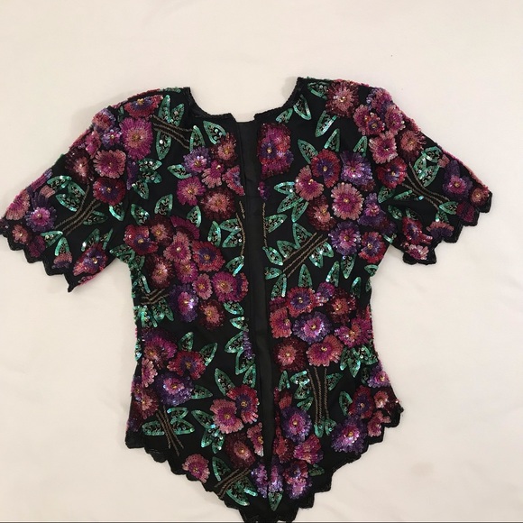 Lawrence Kazan, New York City Exquisite Sequined Beaded Top! NWOT - Picture 6 of 16